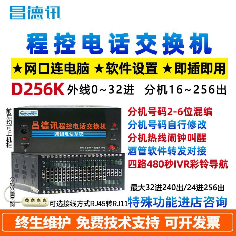 Офисная АТС CDX8000-D256K до 8 внешних линий 256 абонентов