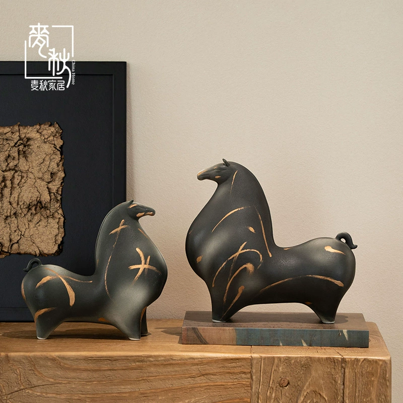 Керамическое украшение «Лошадь Удачей» от Craftsman Thirteen, новое, в китайском стиле, для гостиной, кабинета руководителя, прихожей