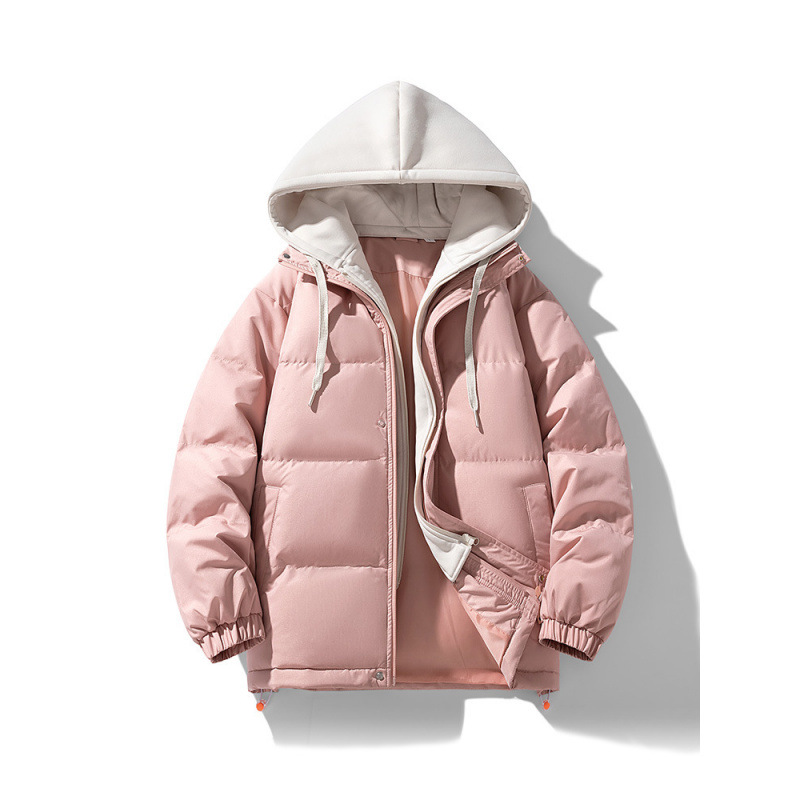 2024 nuevo estilo cálido más terciopelo grueso cómodo y transpirable moda casual pareja falso algodón con capucha de dos piezas