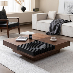 Walnut Coffee Table Nordic Modern Minimalist Living Room Storage Square Solid Wood Italian Coffee Table TV Stand Combination
