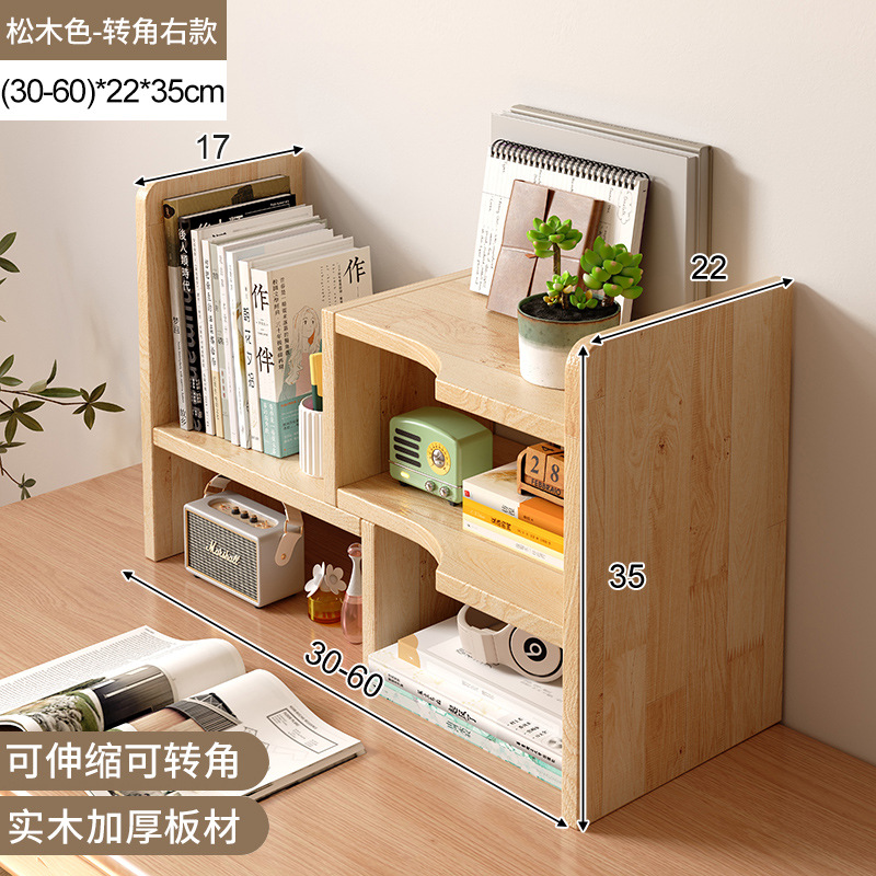 Estante de escritorio de madera sólida estante de almacenamiento retráctil armario de color nuez pequeño estante de escritorio transformación de la estación de esquina