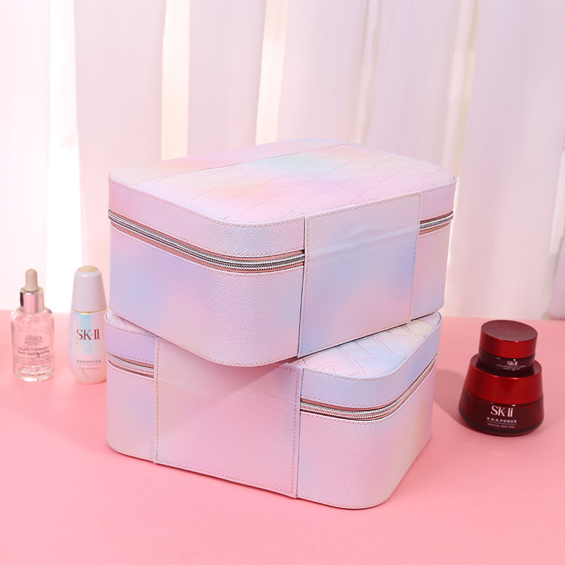 Estuche de cosméticos de alta apariencia para artistas de maquillaje caja de almacenamiento de cosméticos y cuidado de la piel de gran capacidad caja portátil para salir