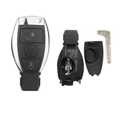 Suitable for Mercedes-Benz 2-Key, 3-Key, 4-Key Single Battery Holder Remote Control Car Key Shell Replacement Shell (Car Keys) - 2-button-single-battery-holder