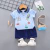 Summer set for boys, scarf, polo, with short sleeve, children's clothing, wholesale