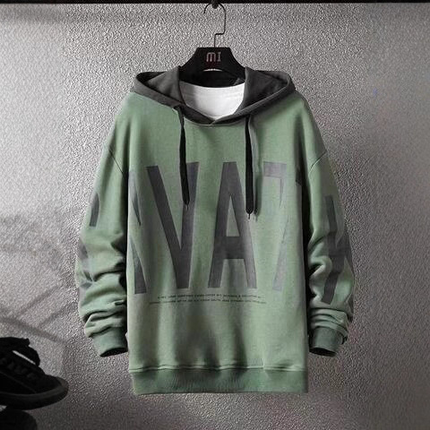 Foreign Trade Large Print Hooded Sweatshirt Men's Korean Style Loose Pullover Versatile Long-Sleeved Top Youth Casual Jacket