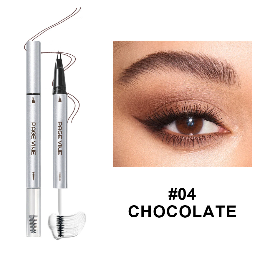 PAGE VINE maquillaje impermeable a prueba de sudor, lápiz de cejas duradero de alta calidad, cepillo de cera de cejas, comercio exterior image 9