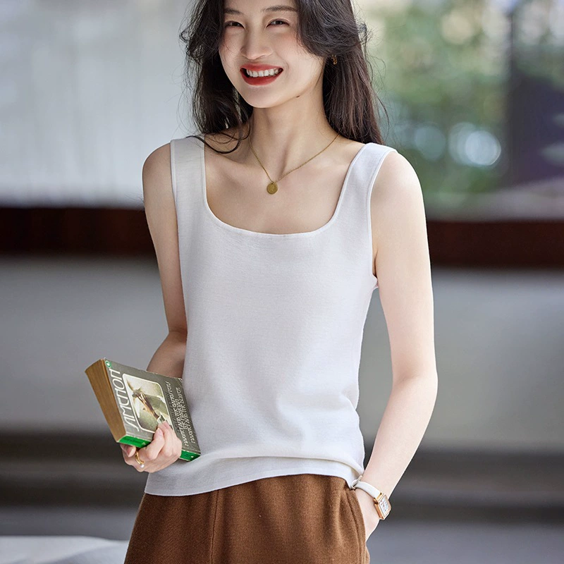 Новая серия Yangzi пряжа 60 камвольная 100% шерстяная женская передняя круглая задняя V-образная отделка может носить камзол с обеих сторон