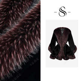 欧式冬季新款黑红撞色微喇下摆减龄显瘦中长外套D0248