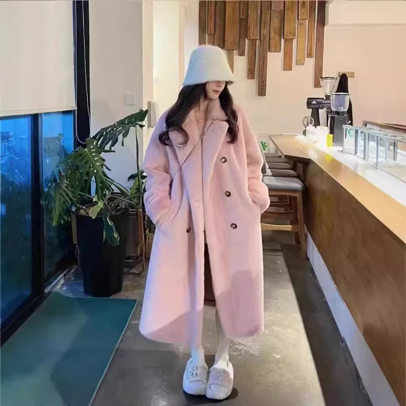 2024 Autumn and Winter Thickened Plush Coat Women's Teddy Mink Fur One-piece Fur Coat