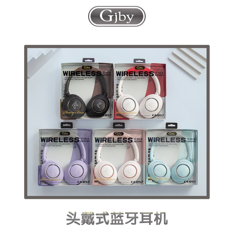 Gjby [New Model] Ca-057 Head-Mounted Wireless Headphones 5.4 with Card Slot Function Universal Bluetooth