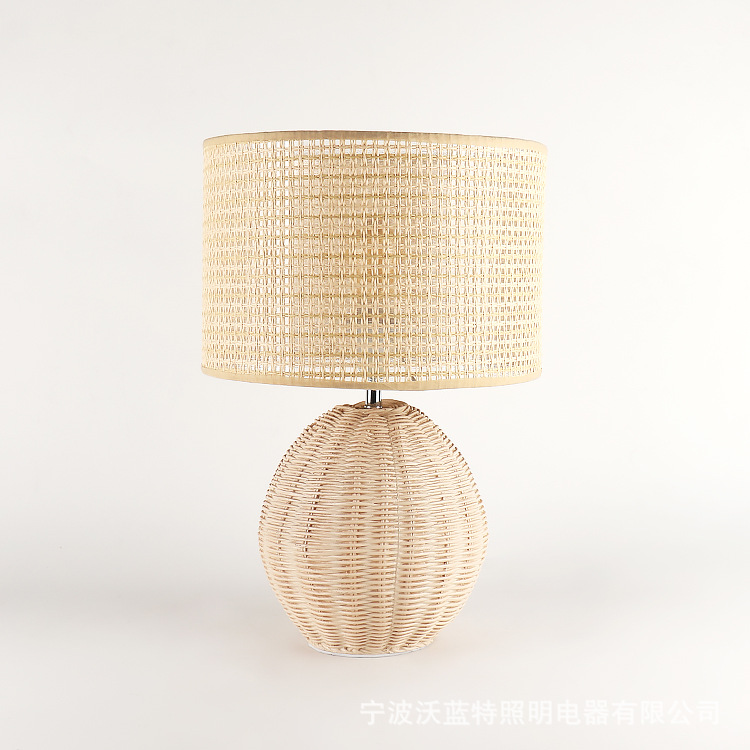 lámparas de mesa de paja artesanía decoración fábrica de venta directa lámpara de noche