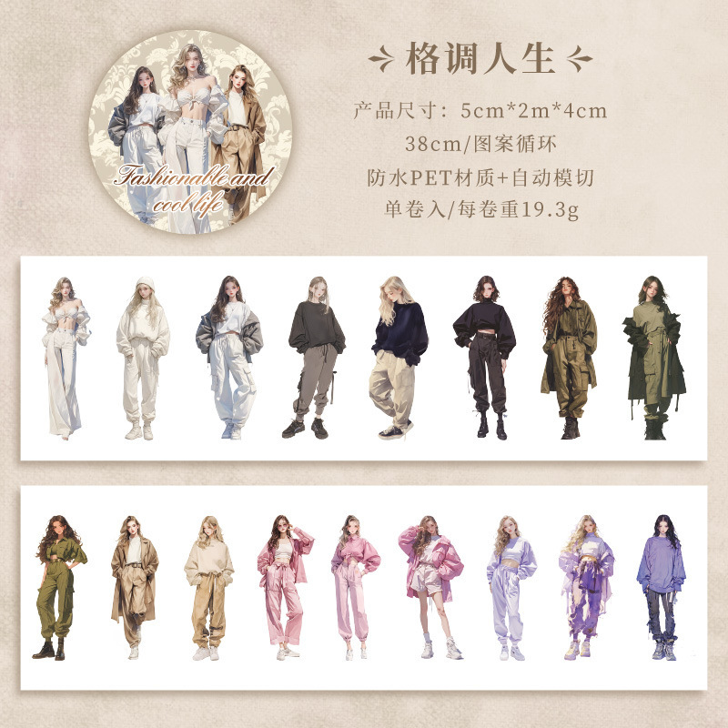 Qili Huazhang transparente pegatinas de cinta adhesiva impermeable pet rolldiy diario de mano pegatinas decorativas pegatinas de paisaje artificial