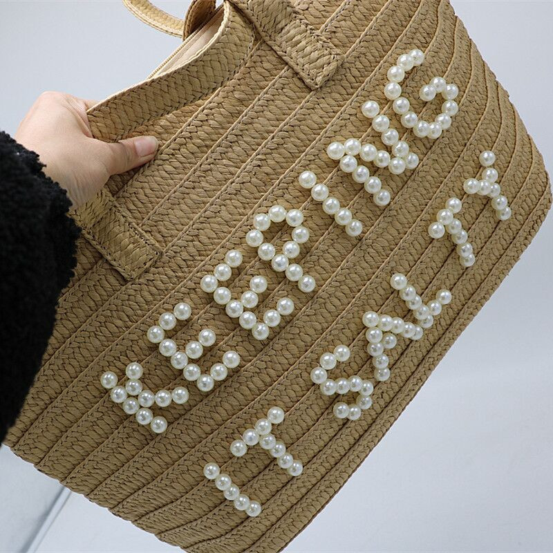 straw beach one-shoulder bag