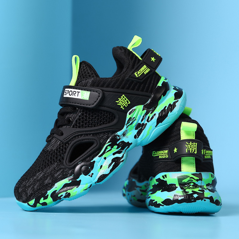 Zapatos deportivos para niños 2024 verano nuevo estilo coreano zapatos casuales para niños una sola red transpirable zapatos de correr para estudiantes mayores