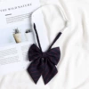 D4504 Navy Blue Red Stripes Bow Tie