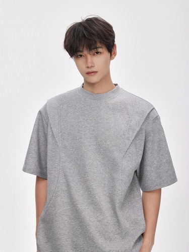 Cleanfit men's short sleeve T-shirt with 3D paper cutting, 2025 summer American-style heavy-duty loose T-shirt