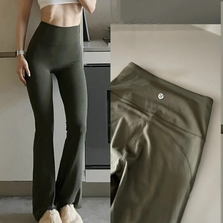 LULU Women's Groove High-Waisted Flared Pants, Breathable, Butt-Lifting, Sports Fitness Micro-Flare Long Pants, Yoga Wear