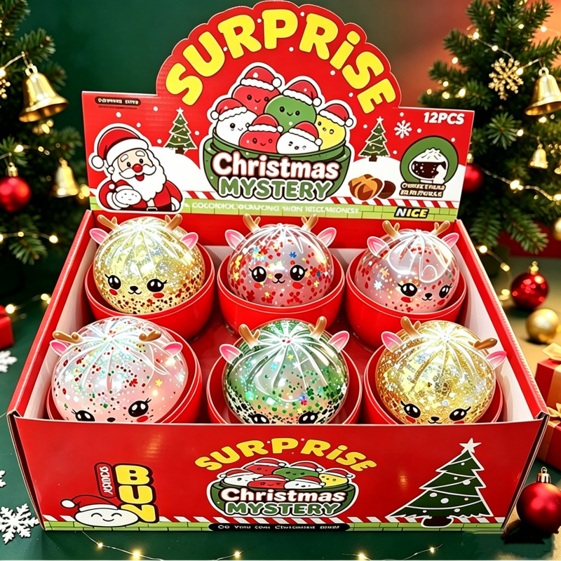New cross-border Christmas antler squeeze toy, Christmas gift, bun-shaped quick-rebound stress-relief toy New cross-border Christmas antler squeeze toy, Christmas gift, bun-shaped quick-rebound stress-relief toy