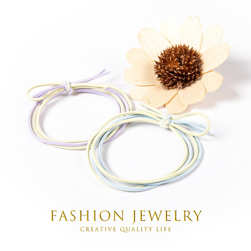 Korean two-color four-in-one knot hairband with small butterfly bow, basic hair tie, simple hairband, hair clip, head accessory