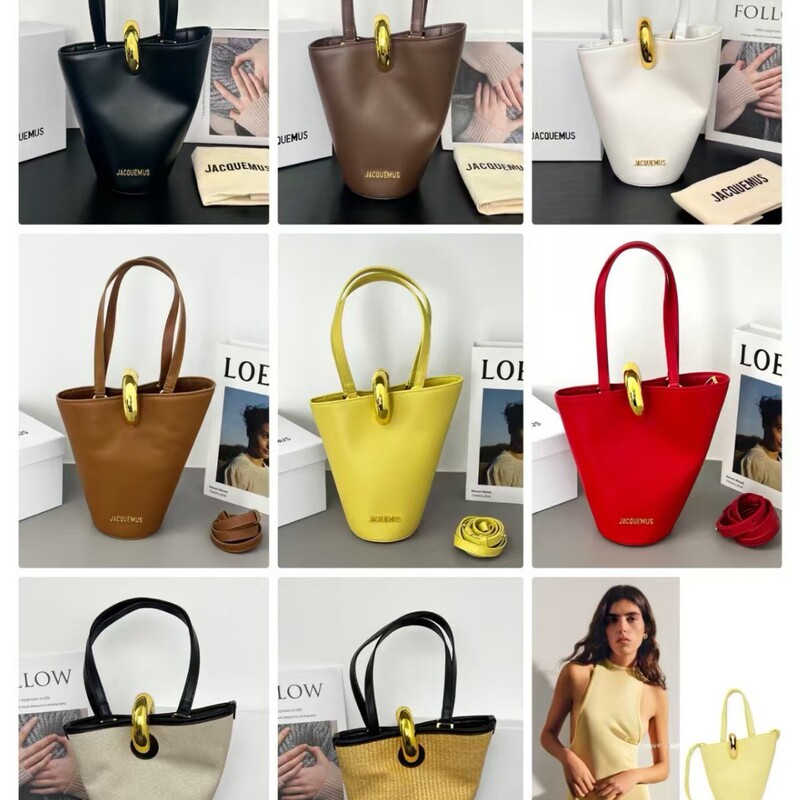 Jacquemus Bag 20205 New Niche Hand-Held Tote Bag, Fashionable and Versatile, Textured One-Shoulder Cross-Body Bucket Bag Jacquemus Bag 20205 New Niche Hand-Held Tote Bag, Fashionable and Versatile, Textured One-Shoulder Cross-Body Bucket Bag
