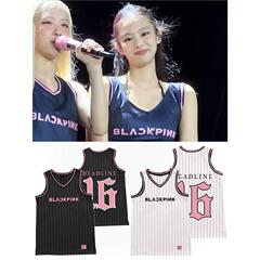 BLACKPINK粉墨同款篮球服背心女2025新款夏季宽松无袖上衣