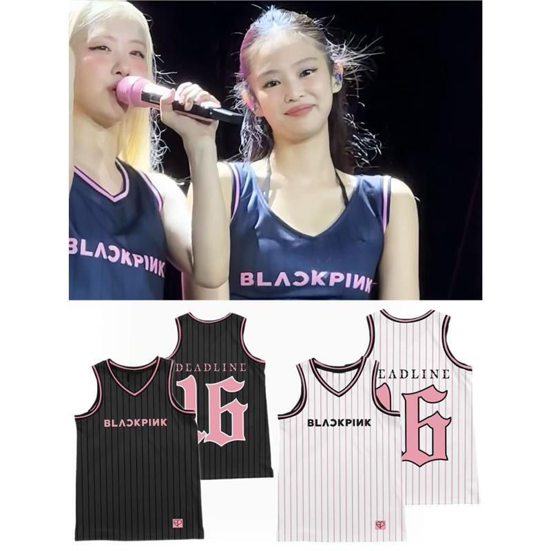 Blackpink Same Style Basketball Uniform Vest for Women 2025 New Summer Loose Sleeveless Top