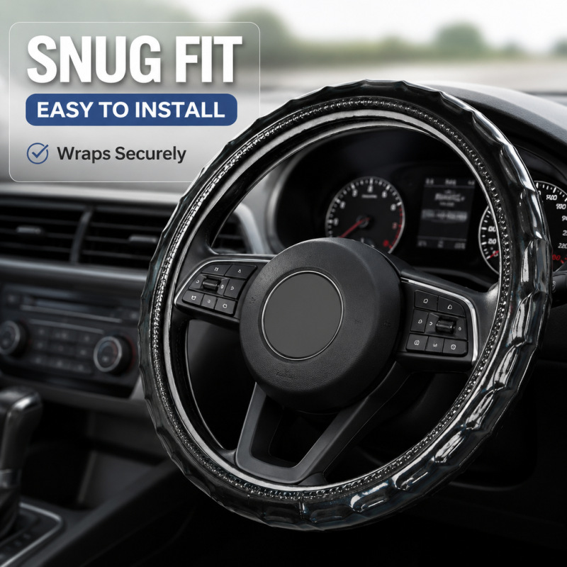 Cross-Border Amazon Temu Hot-Selling Label-Applicable Dropshipping Car Steering Wheel Cover Suitable for 15inch Models with Inner Ring