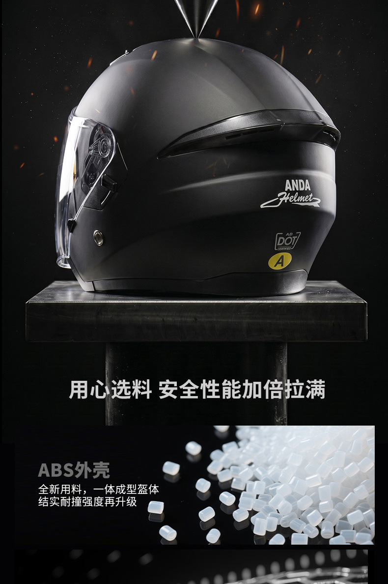 Ad Electric Motorcycle Helmet 3C Certified Men's and Women's Motorcycle Riding Half Helmet Breathable All-Season Safety Helmet