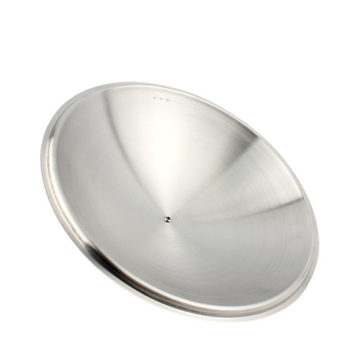 New ecological all-steel lid, thickened stainless steel pot lid, sanded steel lid with wok lid, wooden pot twist