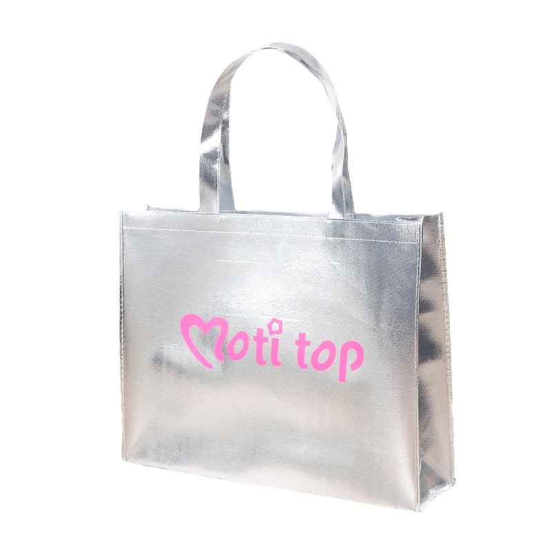 Bolsa de tela no tejida portátil láser bolsas de tela no tejida plegables de bolsas de tela no tejida de un solo hombro con logotipo impresa en color