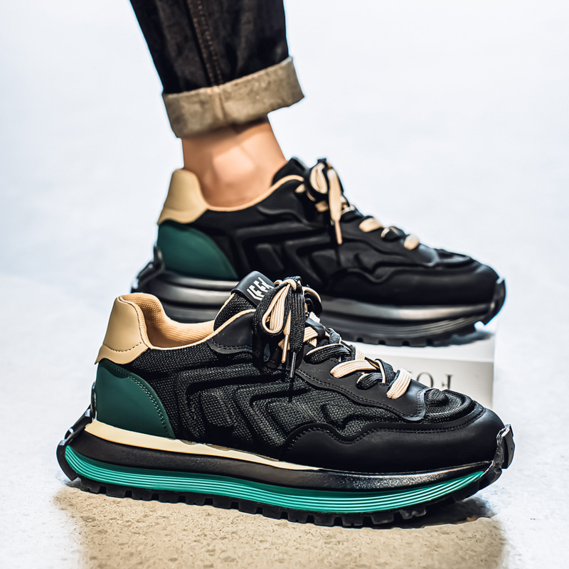 Zapatos transfronterizos para hombres al aire libre 2025 nuevos estudiantes casuales de verano, deportes de carrera juvenil, aumento de papá, zapatos de moda para hombres