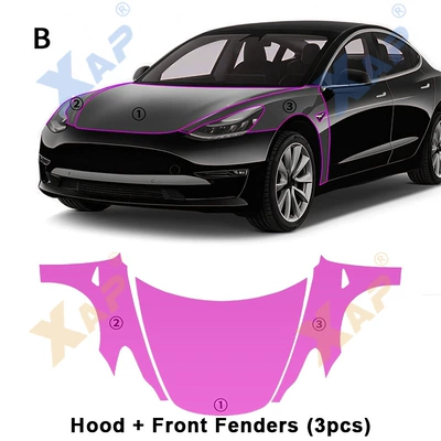 Cross-border exclusive for Tesla Automotive Film - tpu-transparent-protective-film-model-3-front-cover-tpu-protective-film