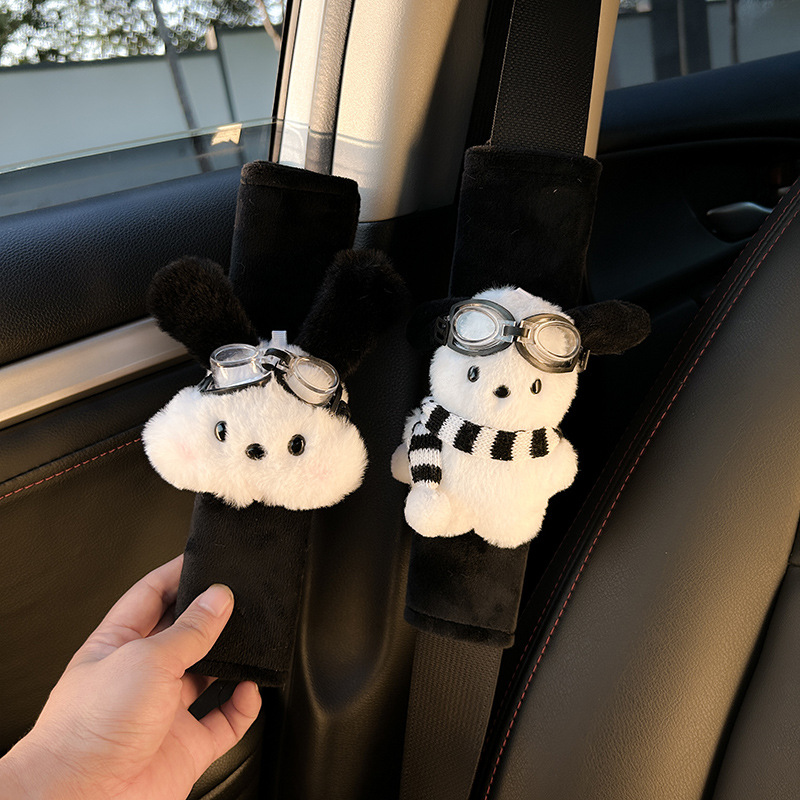 Cubierta de hombro con correa de coche, funda decorativa de condón lindo, cuello suave y anti-estrangulado, pareja, protección de coche, mujer