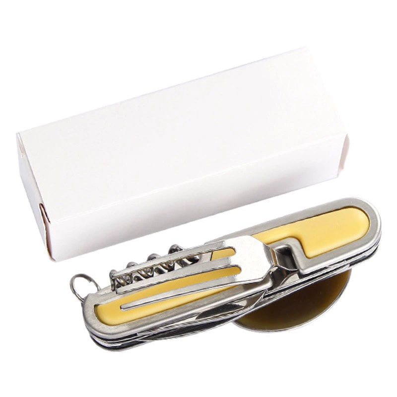 Походный трехвилочный Многофункциональный туристический артефакт из нержавеющей стали нож, вилка и ложка комбинация портативная удобная складная посуда