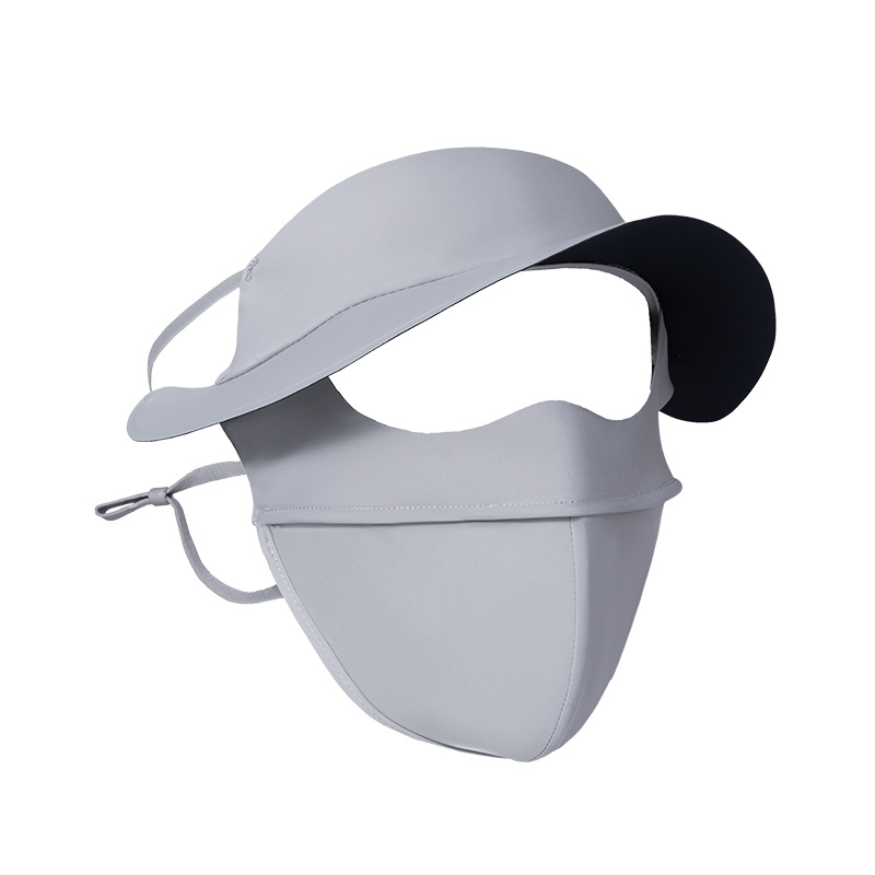 Máscara de protección solar que cubre todo el rostro, cara de seda de hielo para damas, sombrero de protección UV de Gini, protector de cuello, máscara de protección solar transpirable integrada
