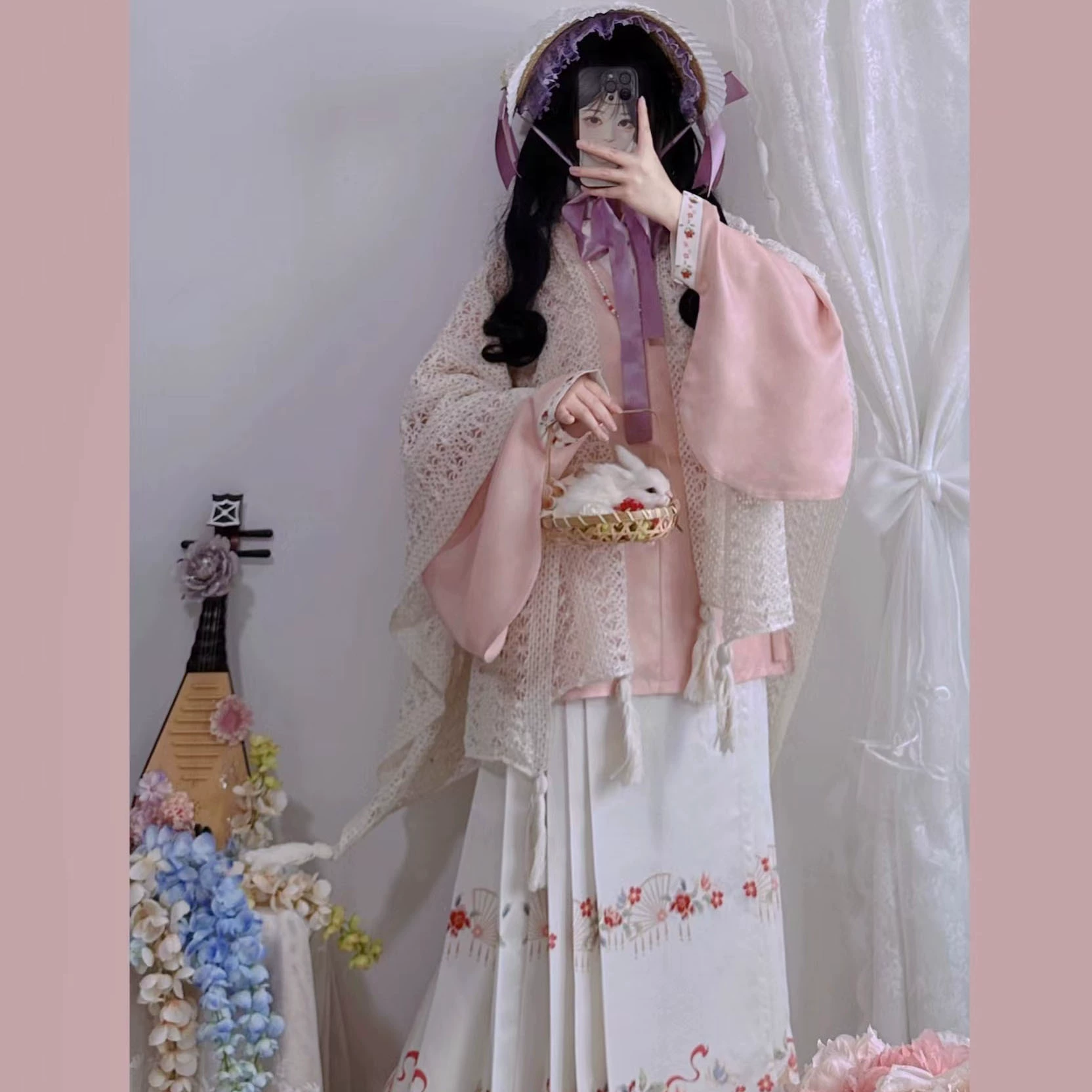 Hanyang эклектичный костюм Hanfu женский воротник лютня рукав юбка Лолита блузка юбка повседневная новая весна 2025 года