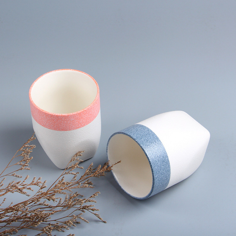 Taza recta de estilo japonés imitación de piedra personalidad creativa taza recta de cerámica taza de té taza de enjuague de boca taza de porcelana blanca