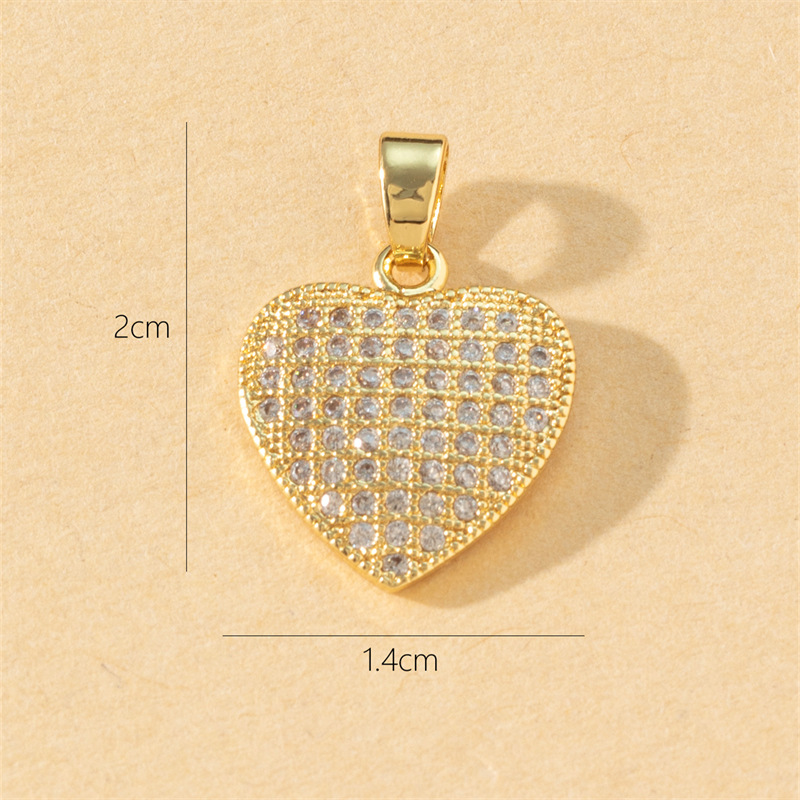 1 Piece Copper Zircon Heart Shape Pendant display picture 7