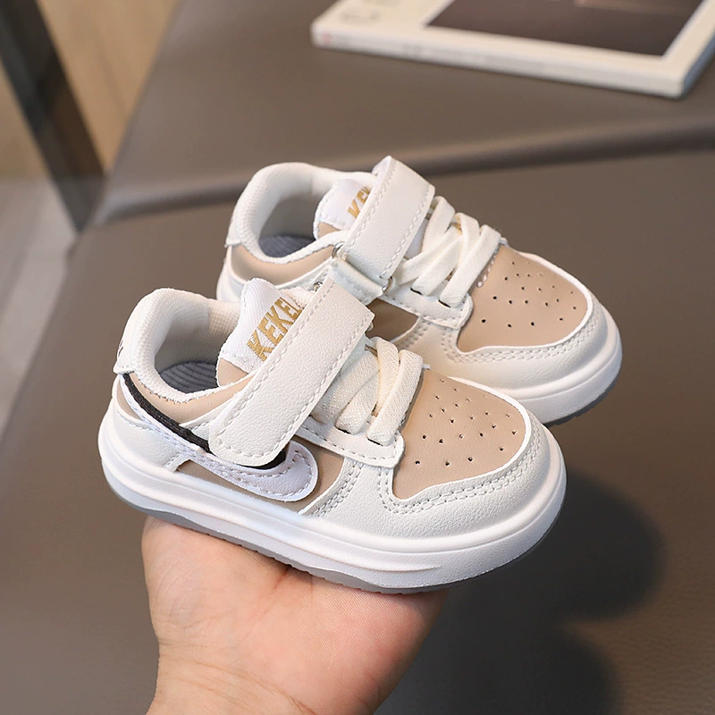 Children's sports shoes, cute white shoes for early age, 2023, autumn, soft sole