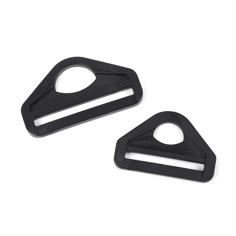 Multi-tamaño de plástico negro en forma de D triángulo hebilla mochila correa bolsa de mano correa ajuste fijo accesorios hebilla