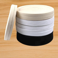 现货批发黑色白色全棉人字带本白色棉布条后领条织带全棉绑带包边