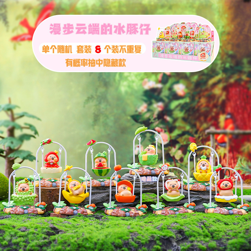 新款网红热卖卡皮巴拉手办吒吒巴拉盲盒水豚儿童玩具桌面摆件批发|undefined