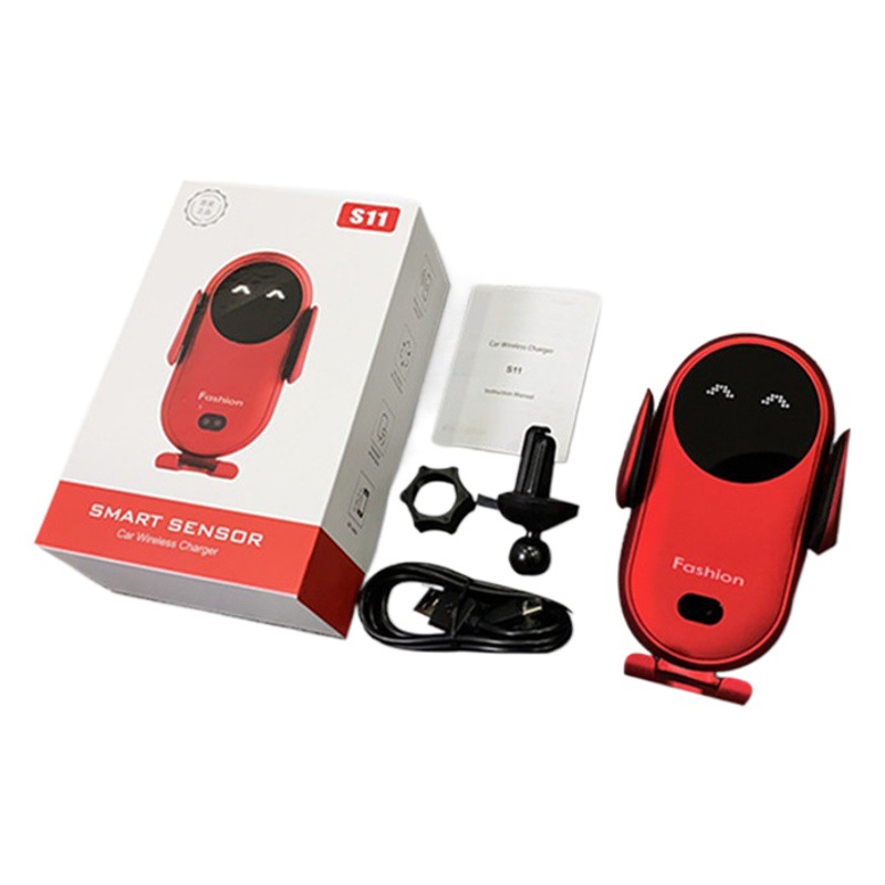 S11 cargador inalámbrico de coche clip mágico sensor infrarrojo inteligente soporte del teléfono móvil cargador carga rápida transfronteriza nuevo