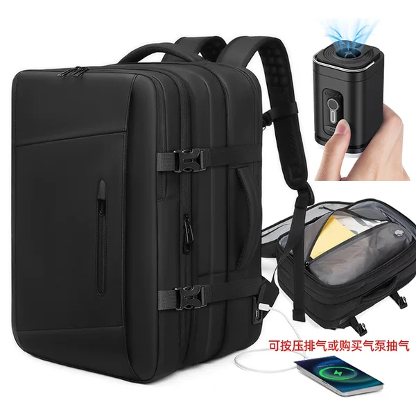 Backpack Men's Large Capacity Multi-function Expanding Vacuum Compression Travel Bag Water-repellent Travel Computer Backpack