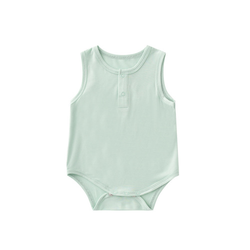 Bamboo fiber baby clothes summer thin bag baby summer sleeveless vest newborn baby romper