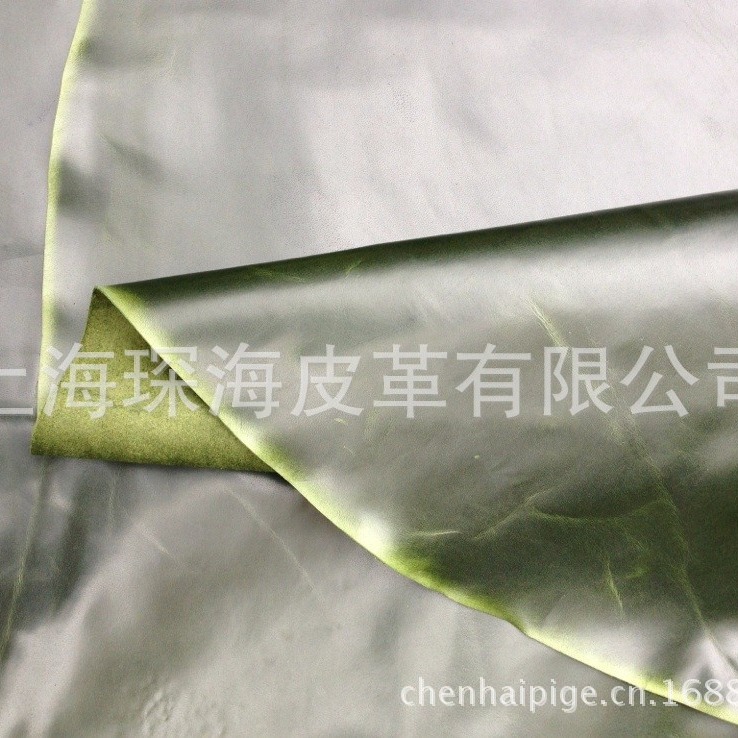 变色油皮 油蜡皮  牛皮 变色油皮 绿色 沙发皮