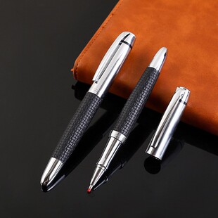 Black Leather Metal Signature Pen Office Meeting Ball Pen Business Event Souvenir Gel Pen Engraved Logo