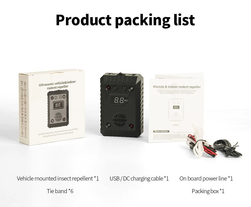 Nuevo coche ratón repelente ultrasónico ratón repelente coche motor ratón repelente 12V/5V fuente de alimentación flash LED
