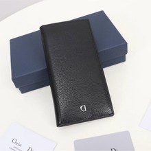 D家22新款黑色长款竖钱包荔枝纹小牛皮男款长钱夹ZOBBC002