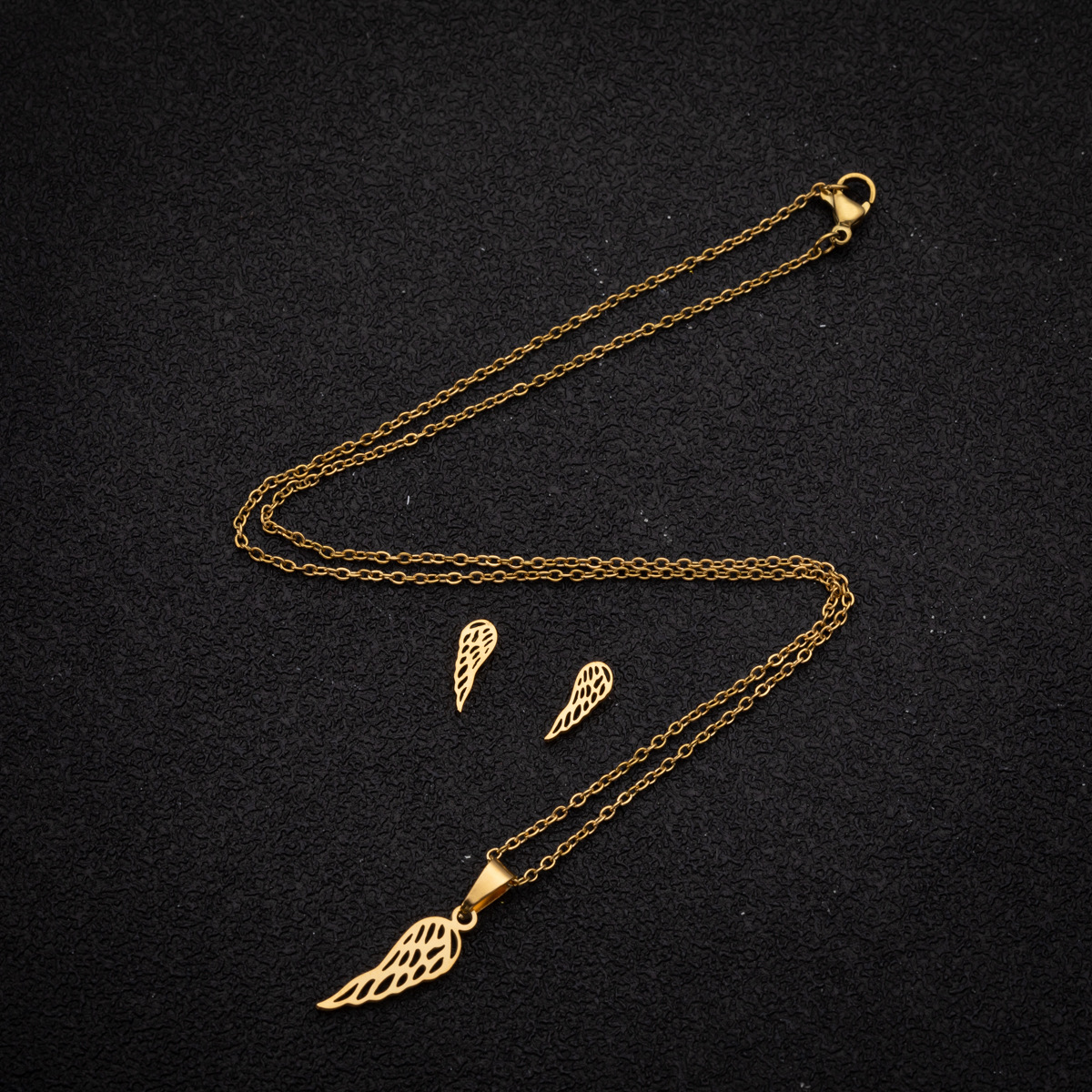 Fashion Animal Stainless Steel Plating Earrings Necklace 1 Set